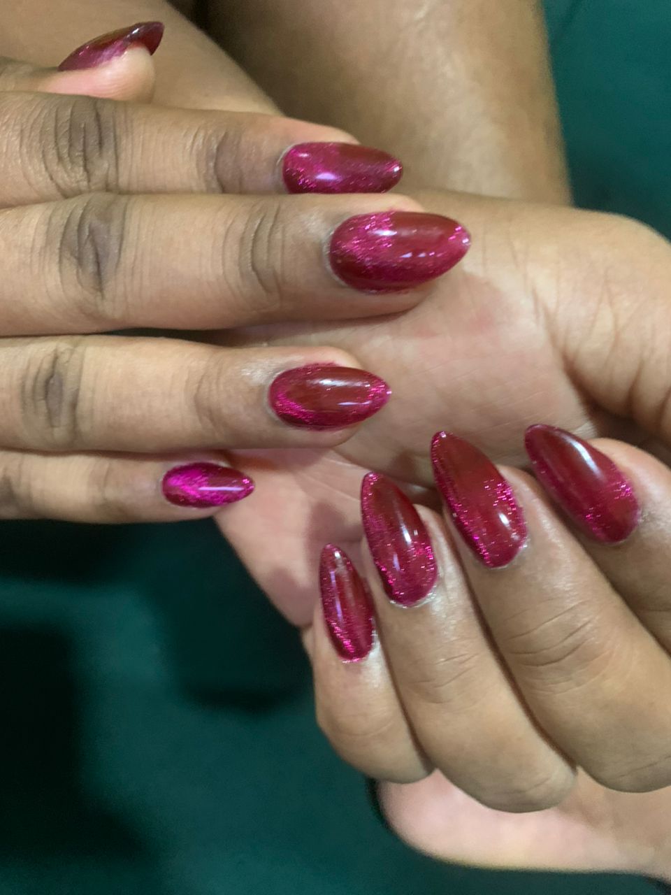 Nail polish application — close-up